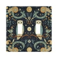 thumbnail image 1 of Yayeee Toggle Light Switch Wall Plate 2-Gang 4.56"x4.48" Decorative Outlet Cover, Mystical Owls Pattern, 1 of 7