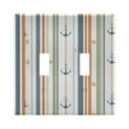 thumbnail image 1 of Yayeee Toggle Light Switch Wall Plate 2-Gang 4.56"x4.48" Decorative Outlet Cover, Nautical Pattern, 1 of 7