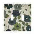 thumbnail image 1 of Yayeee Toggle Light Switch Wall Plate 2-Gang 4.56"x4.48" Decorative Outlet Cover, Navy Flower, 1 of 7