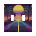 thumbnail image 1 of Yayeee Toggle Light Switch Wall Plate 2-Gang 4.56"x4.48" Decorative Outlet Cover, Neon Road, 1 of 7