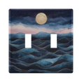 thumbnail image 1 of Yayeee Toggle Light Switch Wall Plate 2-Gang 4.56"x4.48" Decorative Outlet Cover, Ocean Waves, 1 of 7
