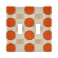 thumbnail image 1 of Yayeee Toggle Light Switch Wall Plate 2-Gang 4.56"x4.48" Decorative Outlet Cover, Orange Geometric Circles, 1 of 7