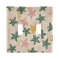 thumbnail image 1 of Yayeee Toggle Light Switch Wall Plate 2-Gang 4.56"x4.48" Decorative Outlet Cover, Pastel Pink Stars, 1 of 7