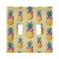 thumbnail image 1 of Yayeee Toggle Light Switch Wall Plate 2-Gang 4.56"x4.48" Decorative Outlet Cover, Pineapple Love, 1 of 7
