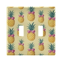 Yayeee Toggle Light Switch Wall Plate 2-Gang 4.56"x4.48" Decorative Outlet Cover, Pineapple Love