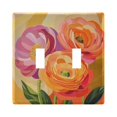 thumbnail image 1 of Yayeee Toggle Light Switch Wall Plate 2-Gang 4.56"x4.48" Decorative Outlet Cover, Pink Abstract Floral, 1 of 7