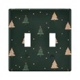 thumbnail image 1 of Yayeee Toggle Light Switch Wall Plate 2-Gang 4.56"x4.48" Decorative Outlet Cover, Pink Christmas Trees, 1 of 7