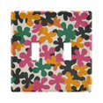thumbnail image 1 of Yayeee Toggle Light Switch Wall Plate 2-Gang 4.56"x4.48" Decorative Outlet Cover, Pink Floral Blooms, 1 of 7