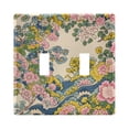 thumbnail image 1 of Yayeee Toggle Light Switch Wall Plate 2-Gang 4.56"x4.48" Decorative Outlet Cover, Pink Floral Wave, 1 of 7