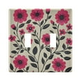 thumbnail image 1 of Yayeee Toggle Light Switch Wall Plate 2-Gang 4.56"x4.48" Decorative Outlet Cover, Pink Flowers, 1 of 7