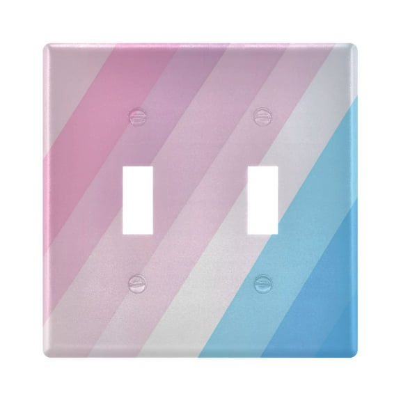 Yayeee Toggle Light Switch Wall Plate 2-Gang 4.56"x4.48" Decorative Outlet Cover, Pink Gradient