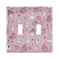 thumbnail image 1 of Yayeee Toggle Light Switch Wall Plate 2-Gang 4.56"x4.48" Decorative Outlet Cover, Pink Halloween, 1 of 7