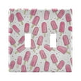 thumbnail image 1 of Yayeee Toggle Light Switch Wall Plate 2-Gang 4.56"x4.48" Decorative Outlet Cover, Pink Popsicle Pattern, 1 of 7