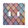 thumbnail image 1 of Yayeee Toggle Light Switch Wall Plate 2-Gang 4.56"x4.48" Decorative Outlet Cover, Pink Shimmering Pattern, 1 of 7