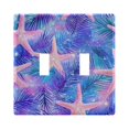 thumbnail image 1 of Yayeee Toggle Light Switch Wall Plate 2-Gang 4.56"x4.48" Decorative Outlet Cover, Pink Starfish Pattern, 1 of 7