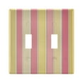 thumbnail image 1 of Yayeee Toggle Light Switch Wall Plate 2-Gang 4.56"x4.48" Decorative Outlet Cover, Pink and Yellow Striped Pattern, 1 of 7