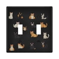 thumbnail image 1 of Yayeee Toggle Light Switch Wall Plate 2-Gang 4.56"x4.48" Decorative Outlet Cover, Pixel Cat, 1 of 7