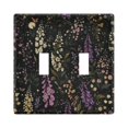 thumbnail image 1 of Yayeee Toggle Light Switch Wall Plate 2-Gang 4.56"x4.48" Decorative Outlet Cover, Purple Floral Pattern, 1 of 7