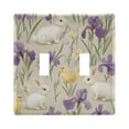 thumbnail image 1 of Yayeee Toggle Light Switch Wall Plate 2-Gang 4.56"x4.48" Decorative Outlet Cover, Purple Floral Rabbit, 1 of 7