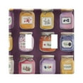 thumbnail image 1 of Yayeee Toggle Light Switch Wall Plate 2-Gang 4.56"x4.48" Decorative Outlet Cover, Purple Jam, 1 of 7