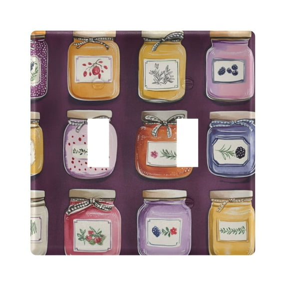 Yayeee Toggle Light Switch Wall Plate 2-Gang 4.56"x4.48" Decorative Outlet Cover, Purple Jam