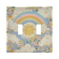 thumbnail image 1 of Yayeee Toggle Light Switch Wall Plate 2-Gang 4.56"x4.48" Decorative Outlet Cover, Purple Rainbow Clouds, 1 of 7