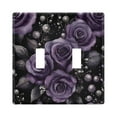 thumbnail image 1 of Yayeee Toggle Light Switch Wall Plate 2-Gang 4.56"x4.48" Decorative Outlet Cover, Purple Roses, 1 of 7