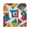 thumbnail image 1 of Yayeee Toggle Light Switch Wall Plate 2-Gang 4.56"x4.48" Decorative Outlet Cover, Purple Triangles, 1 of 7
