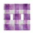 thumbnail image 1 of Yayeee Toggle Light Switch Wall Plate 2-Gang 4.56"x4.48" Decorative Outlet Cover, Purple and White Pattern, 1 of 7