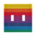 thumbnail image 1 of Yayeee Toggle Light Switch Wall Plate 2-Gang 4.56"x4.48" Decorative Outlet Cover, Rainbow Stripes Pattern, 1 of 7