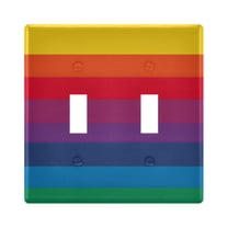 Yayeee Toggle Light Switch Wall Plate 2-Gang 4.56"x4.48" Decorative Outlet Cover, Rainbow Stripes Pattern