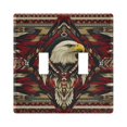 thumbnail image 1 of Yayeee Toggle Light Switch Wall Plate 2-Gang 4.56"x4.48" Decorative Outlet Cover, Red Abstract Eagle, 1 of 7