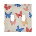 thumbnail image 1 of Yayeee Toggle Light Switch Wall Plate 2-Gang 4.56"x4.48" Decorative Outlet Cover, Red Butterflies, 1 of 7