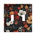 thumbnail image 1 of Yayeee Toggle Light Switch Wall Plate 2-Gang 4.56"x4.48" Decorative Outlet Cover, Red Flowers Pattern, 1 of 7