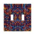 thumbnail image 1 of Yayeee Toggle Light Switch Wall Plate 2-Gang 4.56"x4.48" Decorative Outlet Cover, Red Geometric Eagle, 1 of 7