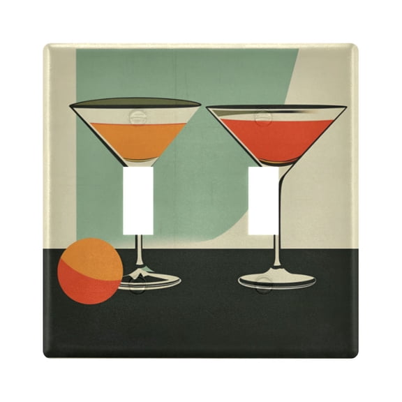 Yayeee Toggle Light Switch Wall Plate 2-Gang 4.56"x4.48" Decorative Outlet Cover, Red Glasses