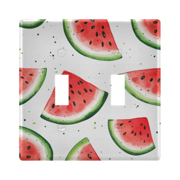 Yayeee Toggle Light Switch Wall Plate 2-Gang 4.56"x4.48" Decorative Outlet Cover, Red Watermelon