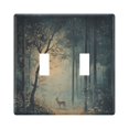 thumbnail image 1 of Yayeee Toggle Light Switch Wall Plate 2-Gang 4.56"x4.48" Decorative Outlet Cover, Retro Forest, 1 of 7