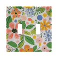 thumbnail image 1 of Yayeee Toggle Light Switch Wall Plate 2-Gang 4.56"x4.48" Decorative Outlet Cover, Retro Pink Floral, 1 of 7
