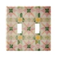 thumbnail image 1 of Yayeee Toggle Light Switch Wall Plate 2-Gang 4.56"x4.48" Decorative Outlet Cover, Retro Pink Stars, 1 of 7
