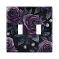 thumbnail image 1 of Yayeee Toggle Light Switch Wall Plate 2-Gang 4.56"x4.48" Decorative Outlet Cover, Roses and Pearls, 1 of 7