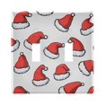 thumbnail image 1 of Yayeee Toggle Light Switch Wall Plate 2-Gang 4.56"x4.48" Decorative Outlet Cover, Santa Hats Pattern, 1 of 7