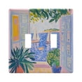 thumbnail image 1 of Yayeee Toggle Light Switch Wall Plate 2-Gang 4.56"x4.48" Decorative Outlet Cover, Seaside Boat, 1 of 7