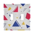 thumbnail image 1 of Yayeee Toggle Light Switch Wall Plate 2-Gang 4.56"x4.48" Decorative Outlet Cover, Simple Triangles, 1 of 7