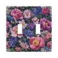 thumbnail image 1 of Yayeee Toggle Light Switch Wall Plate 2-Gang 4.56"x4.48" Decorative Outlet Cover, Soft Pinks Flowers, 1 of 7