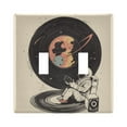thumbnail image 1 of Yayeee Toggle Light Switch Wall Plate 2-Gang 4.56"x4.48" Decorative Outlet Cover, Space Record, 1 of 7