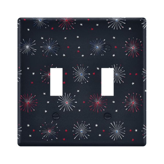 Yayeee Toggle Light Switch Wall Plate 2-Gang 4.56"x4.48" Decorative Outlet Cover, Starry Night Pattern