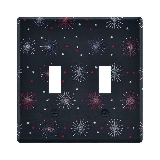 Yayeee Toggle Light Switch Wall Plate 2-Gang 4.56"x4.48" Decorative Outlet Cover, Starry Night Pattern