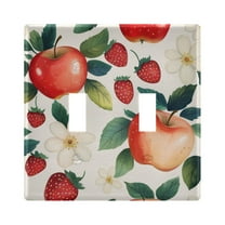 Yayeee Toggle Light Switch Wall Plate 2-Gang 4.56"x4.48" Decorative Outlet Cover, Strawberry Pattern