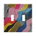 thumbnail image 1 of Yayeee Toggle Light Switch Wall Plate 2-Gang 4.56"x4.48" Decorative Outlet Cover, Stripes Pattern, 1 of 7